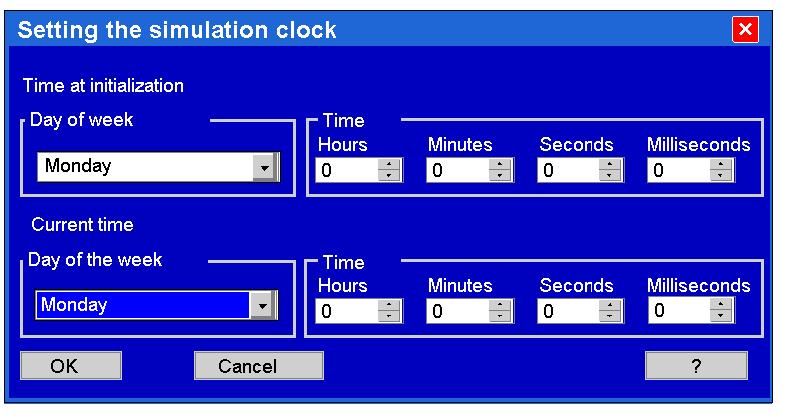 Simulating a Program Setting the Simulation Initialization Time and the Current Time To define the simulation initialization time, proceed as follows: Step Action 1 Make sure you are in Simulation