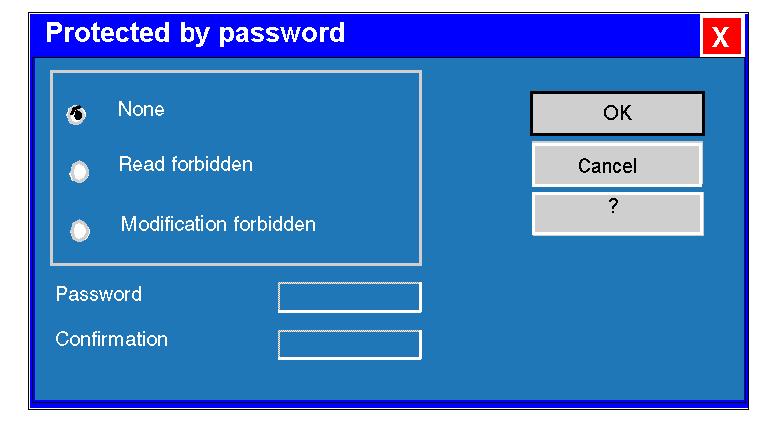 Familiarization With the Software Password Protection Introduction Logipam allows a program to be protected with a password.