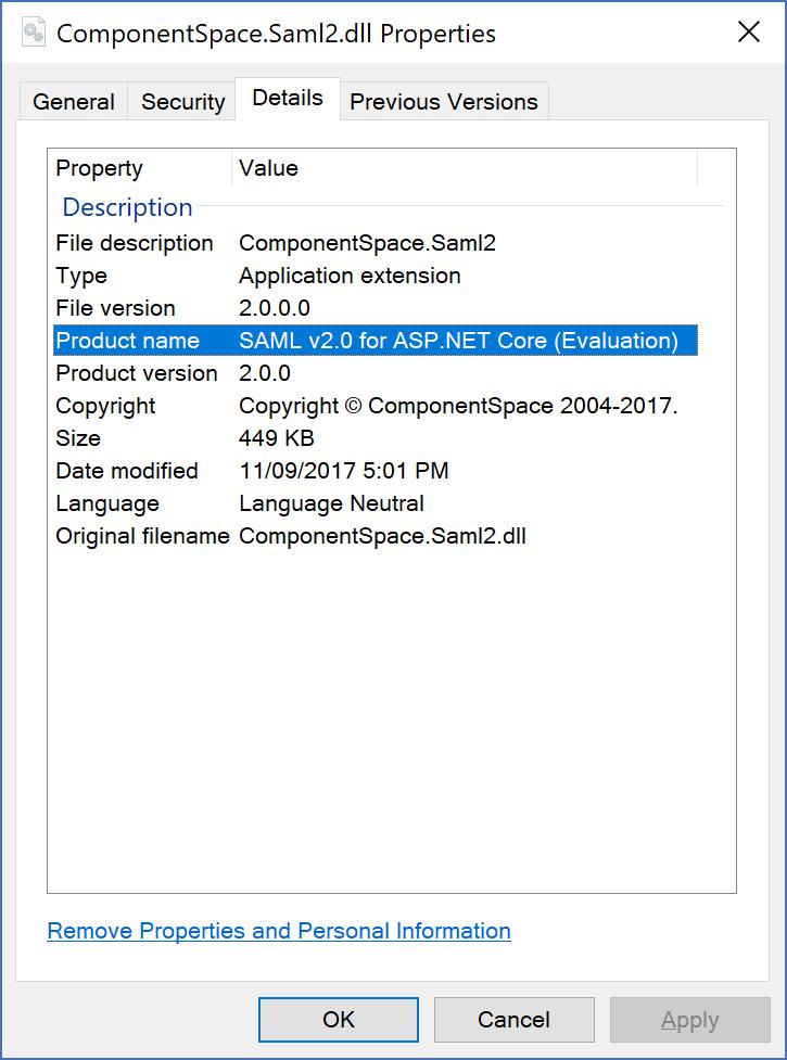4. Visual Studio will install the package and its dependencies. This can be confirmed by ensuring Intellisense recognizes the namespace ComponentSpace.Saml2.