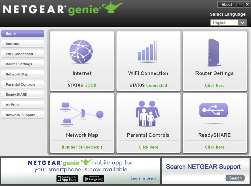 3. Launch NETGEAR genie on your computer and