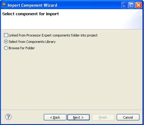 Chapter 3 Exporting and importing components Figure 3-5. Select component for import screen Select the required option.