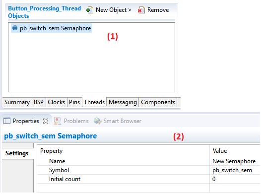 4. Click the + sign in the Button_Processing_Thread Objects window and create the following thread object. 2.