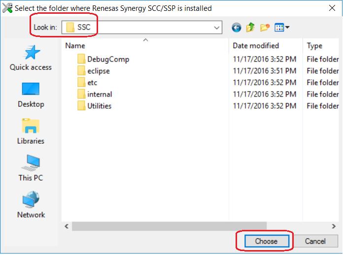 Figure 5 SCC/SSP location 5. Click Choose to set the SSC/SSP location. 6. Click the browse button for the license file. The IEW for Synergy IDE will display the Open Dialog box.