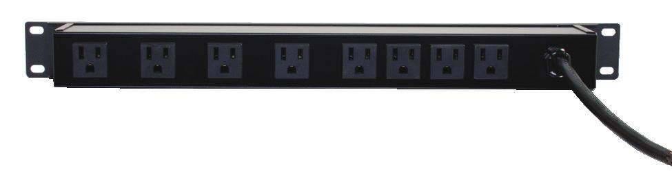 Plug-In Outlet Centers 16291 16299 PLUG-IN OUTLET CENTERS 16291 6ft Wiremold Rack Mount 8-Outlet 120v/15a Lighted Switch Power Strip 16292 15ft