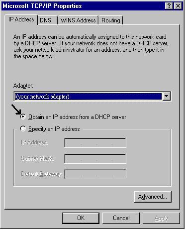 Select TCP/IP Protocol and click Properties. (See Figure 3.12) Figure 3.12: TCP / IP 3.