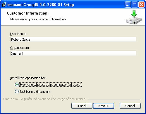 Installing and Removing GroupID Figure - The Customer Information page 5.