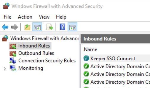 Firewall Configuration On the server running Keeper SSO
