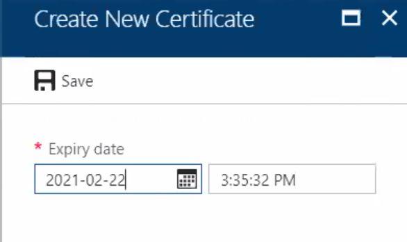After creating the certificate select Make new certificate active.