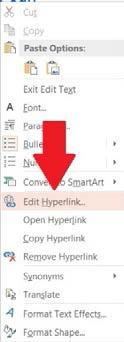 Links 1. PowerPoint automatically creates a hyperlink when a user pastes a full URL onto the page.