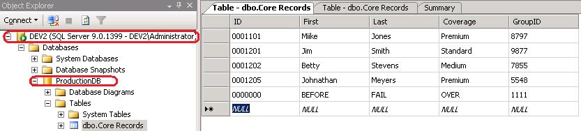 Note: before failing over I added an obvious record to the database.