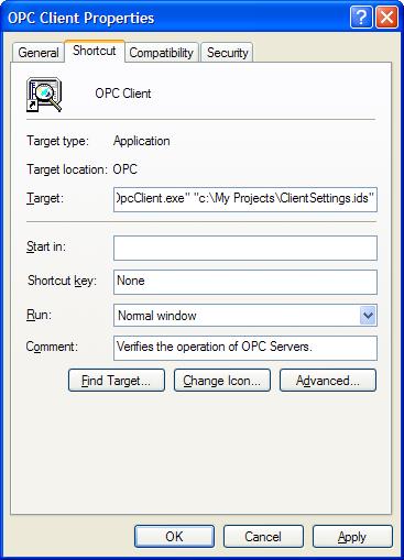 To reload a previously saved configuration, select Open from the File menu and then choose the ids file with the desired configuration.