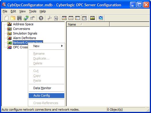 Caution! Before you can use the automatic configuration feature, you must install and configure the low-level device drivers that the OPC Server will use.