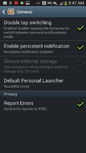 From AT&T Toggle workspace, go to Preferences-> General-> Report Errors After you enable this