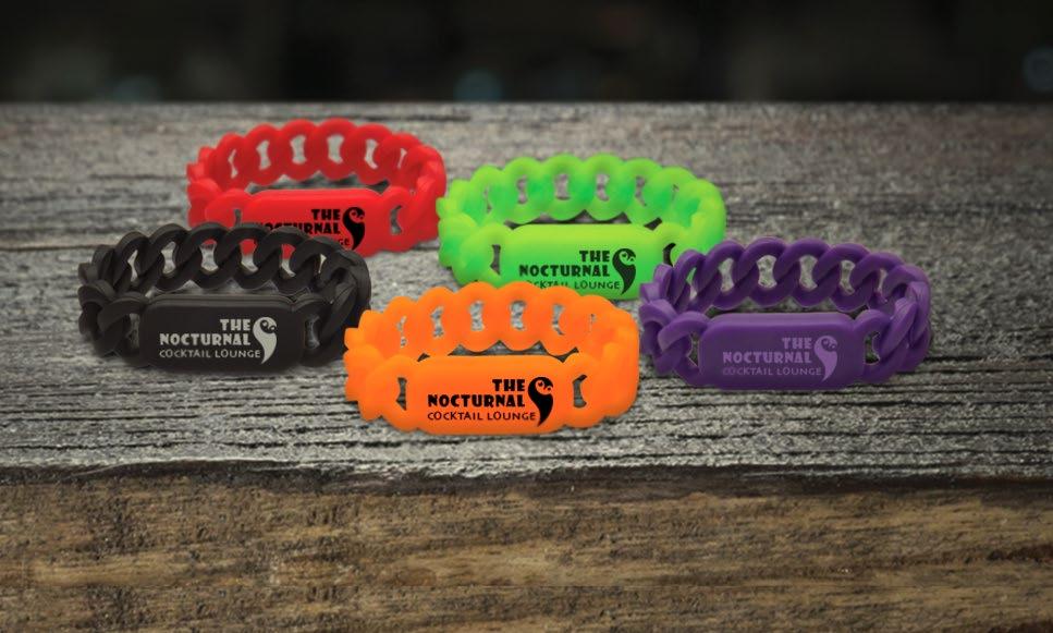 50 Additional Colors Available 8222 Silicone Wristband w/metal Accent Colors: Black, Green, Maroon,  50 Additional Colors