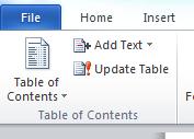 Once you have formatted headings in the way you want, go to the top of the document and place the cursor at the point you wish the table of contents to appear.
