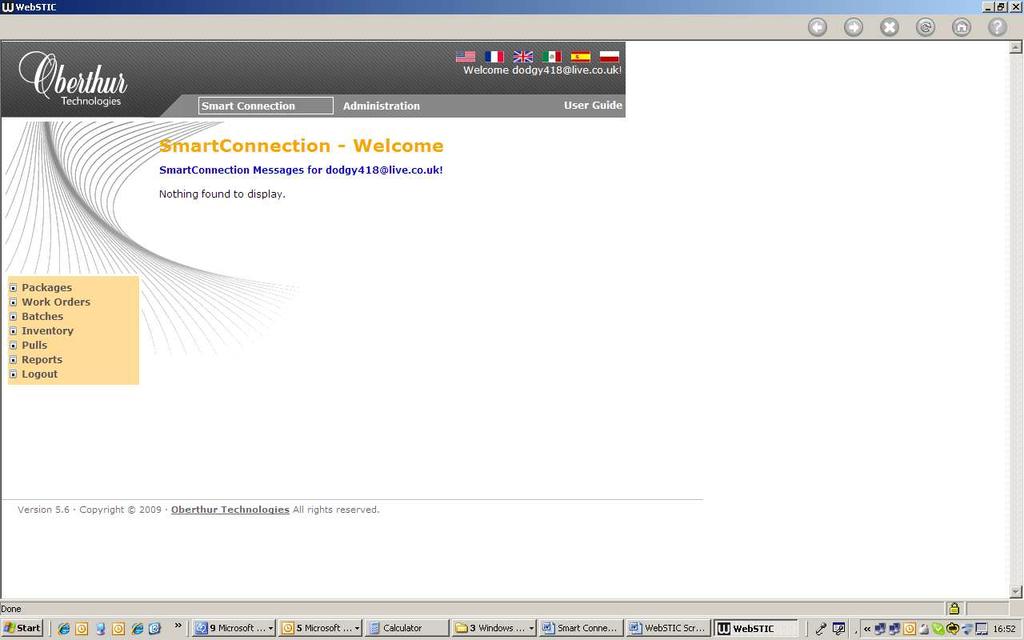 WebSTIC Welcome Screen and Language Selection Once successful WebSTIC login has been completed the following Welcome Screen is displayed: Figure 14 WebSTIC Welcome Screen A choice of language may be
