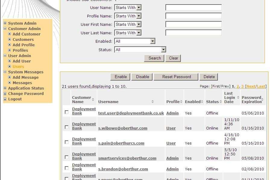 The Member Portal Users screen is displayed, showing the query results.