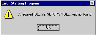 Under Windows 95, if you see the following error message, either install Internet Explorer 4 or later, or follow the procedure in the "Trouble Shooting - Printing" section of Appendix A. 7.