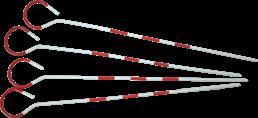 Add feet Chaining Pins Set of 11 chaining pins with alternating red and white colors 724300 14 in.