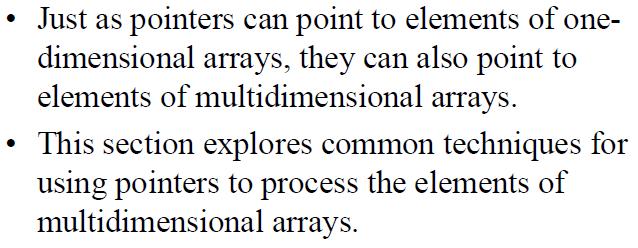 Pointers and Multidimensional Arrays C