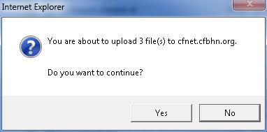 7. Click yes in the dialog that appears to begin uploading the documents. 8.