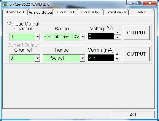 Step 8: Check the results of the Analog Input/Output functions test. 1. Click the Analog Output tab. 2.