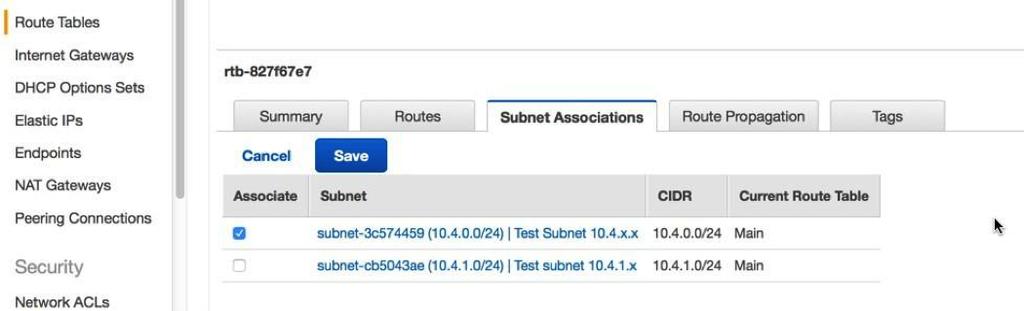 6. 7. 8. 9. Click Create Route Table to create a new route table for the private subnet 10.