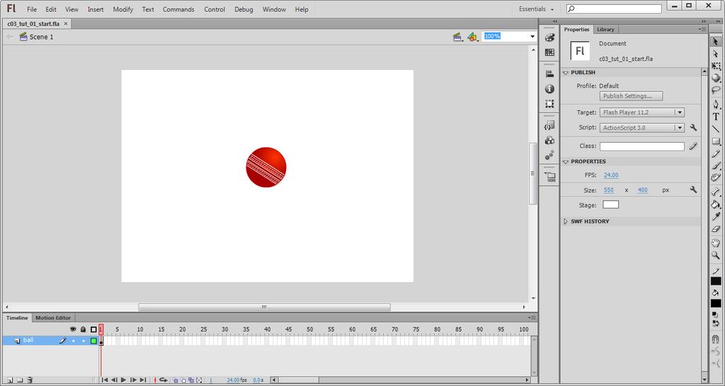 Working with Symbols and Instances 3-3 Textbooks > Animation and Visual Effects > Flash > The Adobe Flash Professional CS6: A Tutorial Approach Next, extract the contents of the zipped file to
