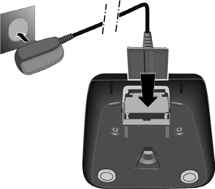If you need to disconnect the plug from the charging cradle, press the release button 1 and disconnect the plug 2.