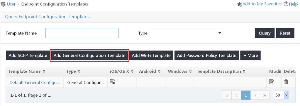 Configuring endpoint configuration templates 1. From the navigation tree, select User Endpoint > Endpoint Configuration Templates.
