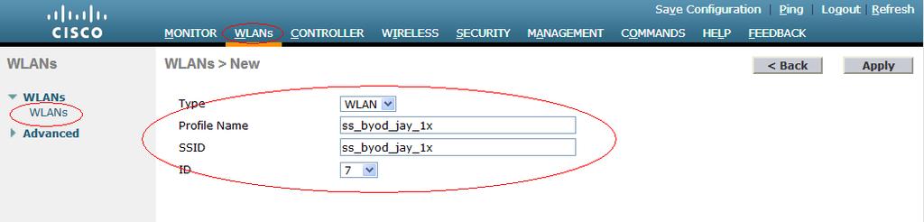 Figure 62 Configuring a WLAN 5. Click Apply. The page for editing the WLAN opens. 6. Click the General tab and configure the following parameters, as shown in Figure 63: a.