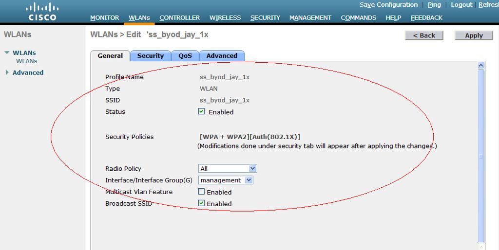 Figure 63 Configuring the General tab 7. Click the Security tab and configure the following: a.