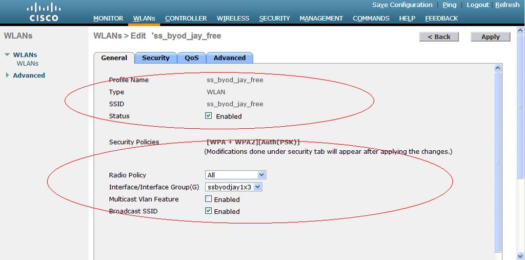 Click the Security tab and configure the following: a. Click the Layer 2 tab and configure the following parameters, as shown in Figure 71: Select WPA+WPA2 from the Layer 2 Security list.
