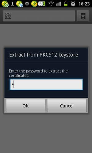 Figure 80. Figure 80 Entering the password to extract the certificates 10. Click OK.
