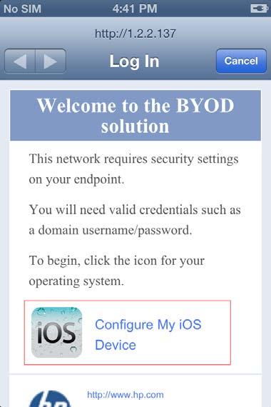 Figure 87 Welcome to the BYOD solution page 4.