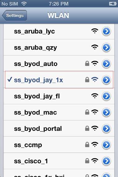 3. Click Join. The user is successfully connected to SSID ss_byod_jay_1x, as shown in Figure 114.