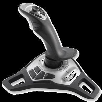 A joystick is an input device consisting of a stick that pivots on a base and reports its angle or direction to the device it is controlling.