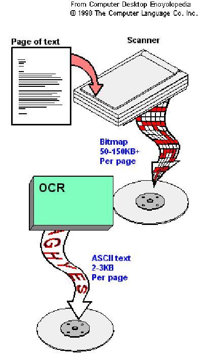 OCR is used to convert the bitmap images of a character into ASCII codes It can recognize
