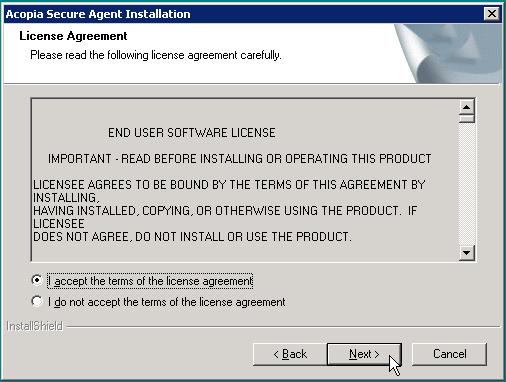 Chapter 2 Installing Secure Agent 3. After you allow the Secure Agent to run on the DC, click Yes to continue. This invokes the following screen: 4.