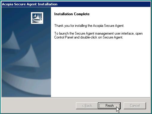 Installing the Software on a DC 12. A pop-up warns you that the local firewall must allow TCP traffic over the Secure Agent port.