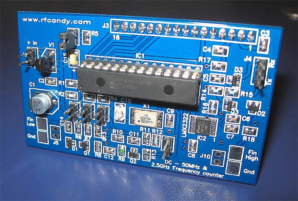 Transcendent Frequency Counter with blue 2 x 16 LCD display This manual will guide you how to assemble, test and operate this frequency counter KIT.