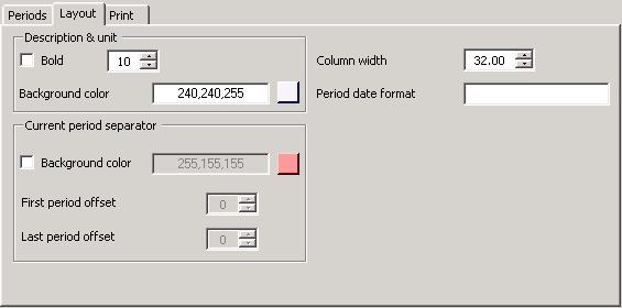 SYS 600 9.3 1MRS757708 Tab items Default period One period Description Default period selected means that report default time calculation is done, otherwise report basetime is used as default time.