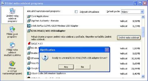10. Nalezen nový hardware ( New hardware found and prepared for use ): 3.7.2 Uninstalling virtual port under Windows XP 1.