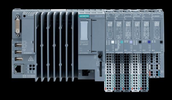 Example of a plastics machine: Hardware structure of the automation for electrical and/or hydraulic machines TCP/IP ET200SP distributed CPU 1515OC PLC and HMI-PC ET200SP Interface module IM