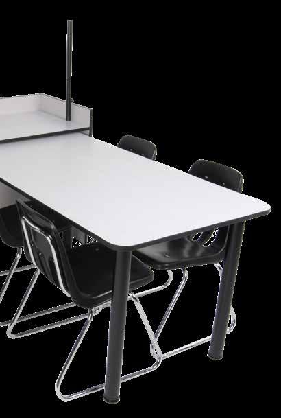 Call light DESK Two-student workstation with call light and power pad 34" H x 38" W x 23" D