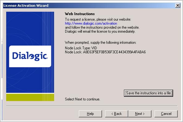 Dialogic Modem Driver Installation and Configuration Guide Section 3: Installing and configuring SR140 module 3-5 5 Click Save the instructions into a file option. 6 Click NEXT.