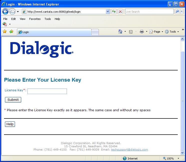 3-6 Section 3: Installing and configuring SR140 module Dialogic Modem Driver Installation and Configuration Guide 9 Open Internet Explorer and go to http://www.dialogic.com/activation.