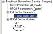 4 In the right pane, select IP PARAMETERS option. 5 In the SIP_DEFAULT_GATEWAY add the IP address of your Cisco Gate followed by 5060 in the second field. 6 Select the T.