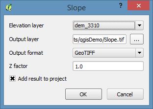 7.1.4 Generate a Slope The slope is calculated in degrees.