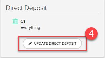 select Update Direct Deposit